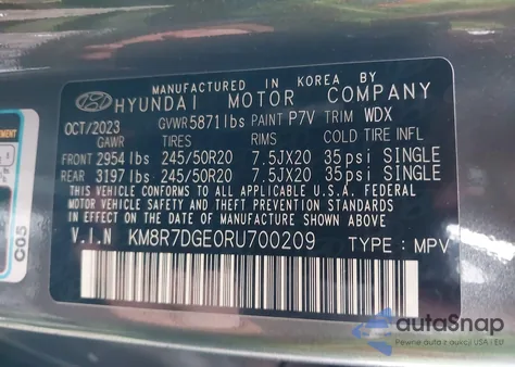 2024 Hyundai Palisade Calligraphy from USA, damaged, VIN KM8R7DGE0RU700209